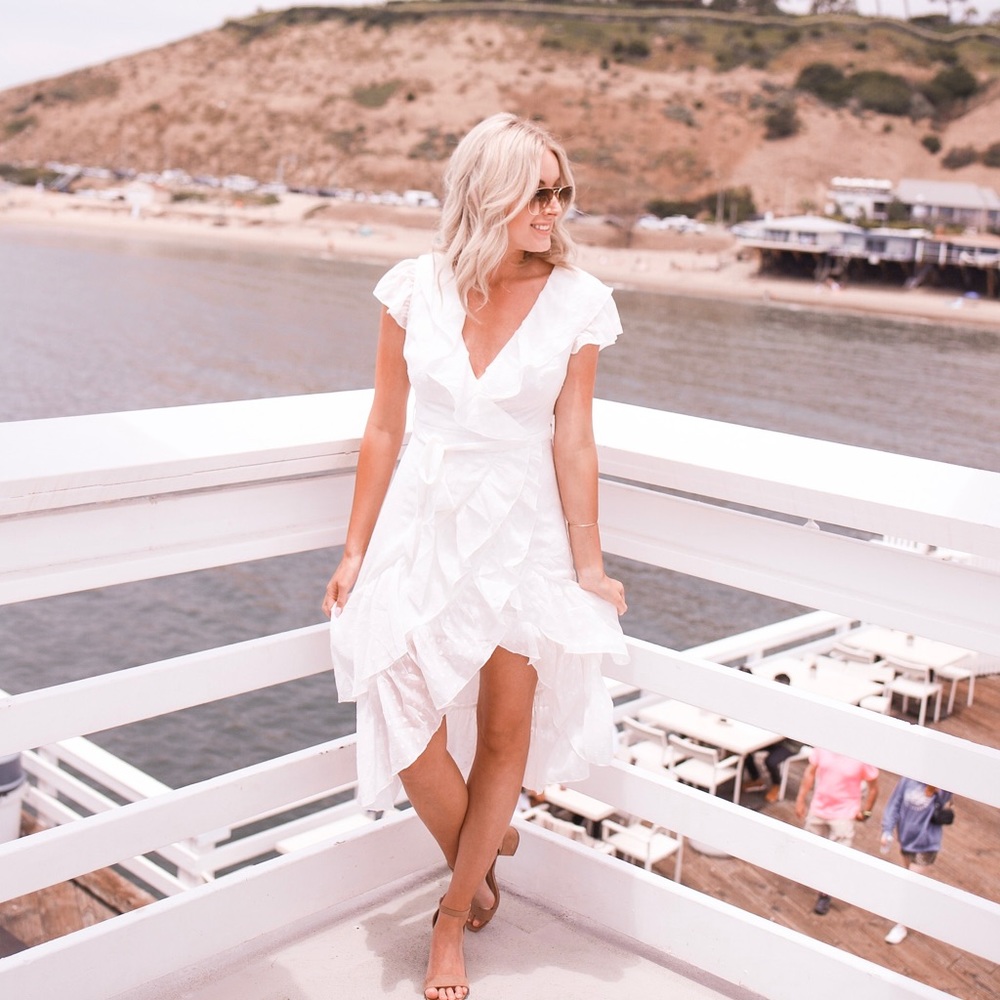 White ruffle dress